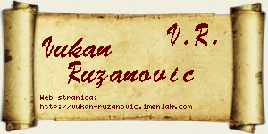 Vukan Ružanović vizit kartica